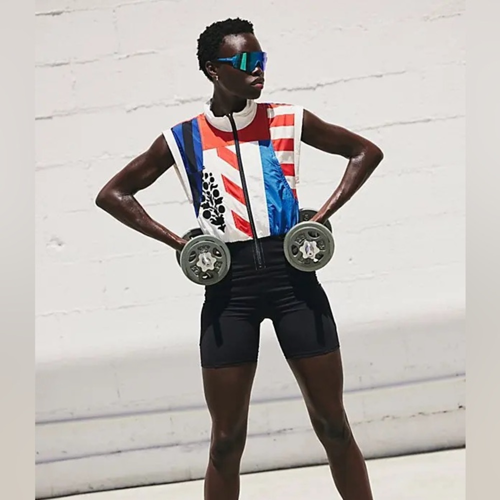 Free People Movement Patriotic Race to the Top One Piece Romper Y2K 90s XS/S